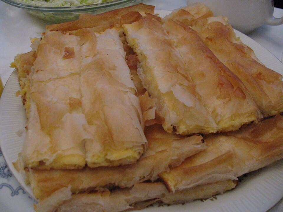 Coiled sirnica cheese pita